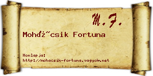 Mohácsik Fortuna névjegykártya